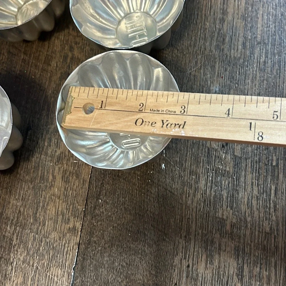 Vintage Jell-O Aluminum Individual Gelatin Molds Set of 6 Fluted Silver Retro